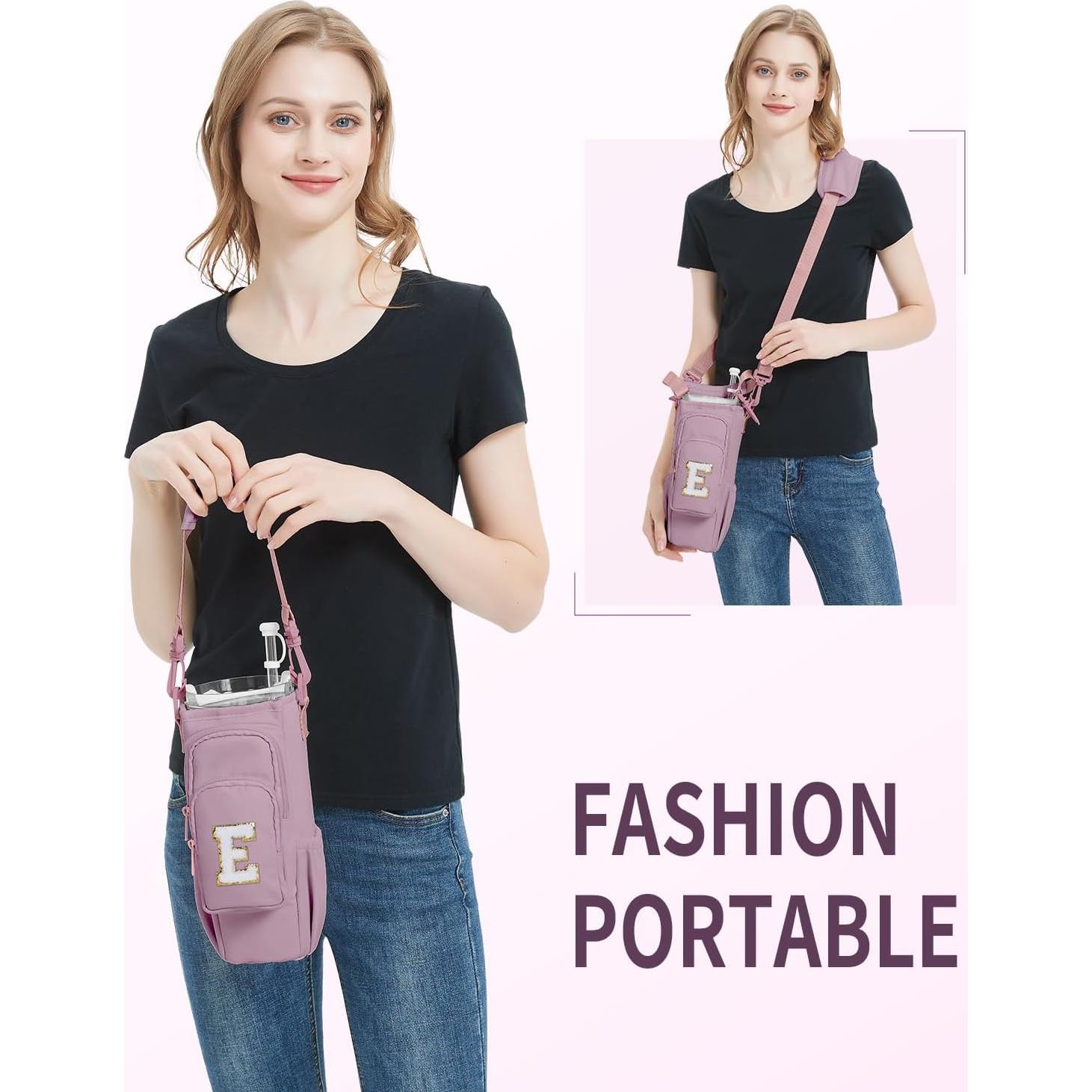 Bolsa Portabotellas de Agua Sportsnew Rosa 40 oz con Iniciales