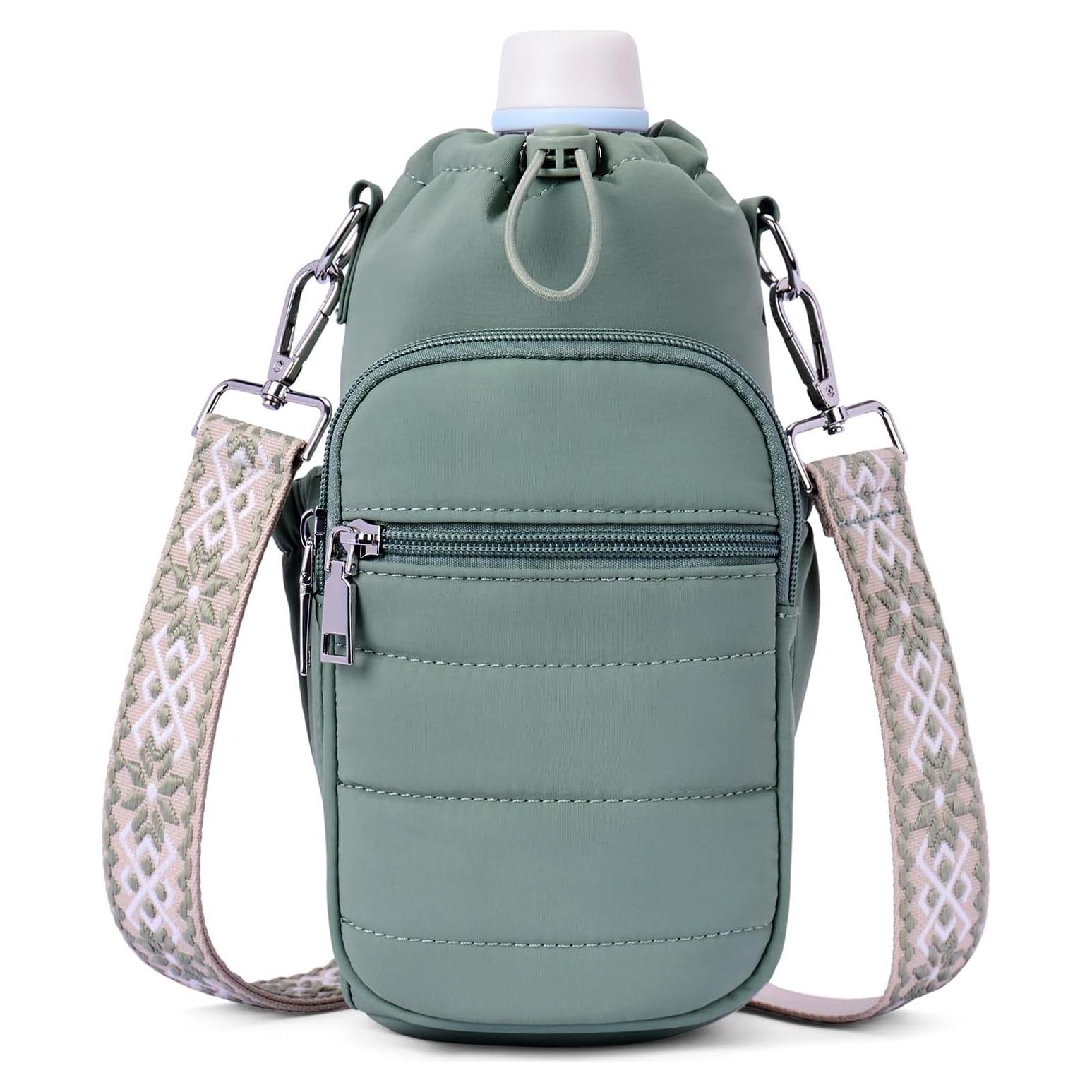 Bolsa Cruzada para Botella de Agua Lexiyat 40 oz Aislada Verde