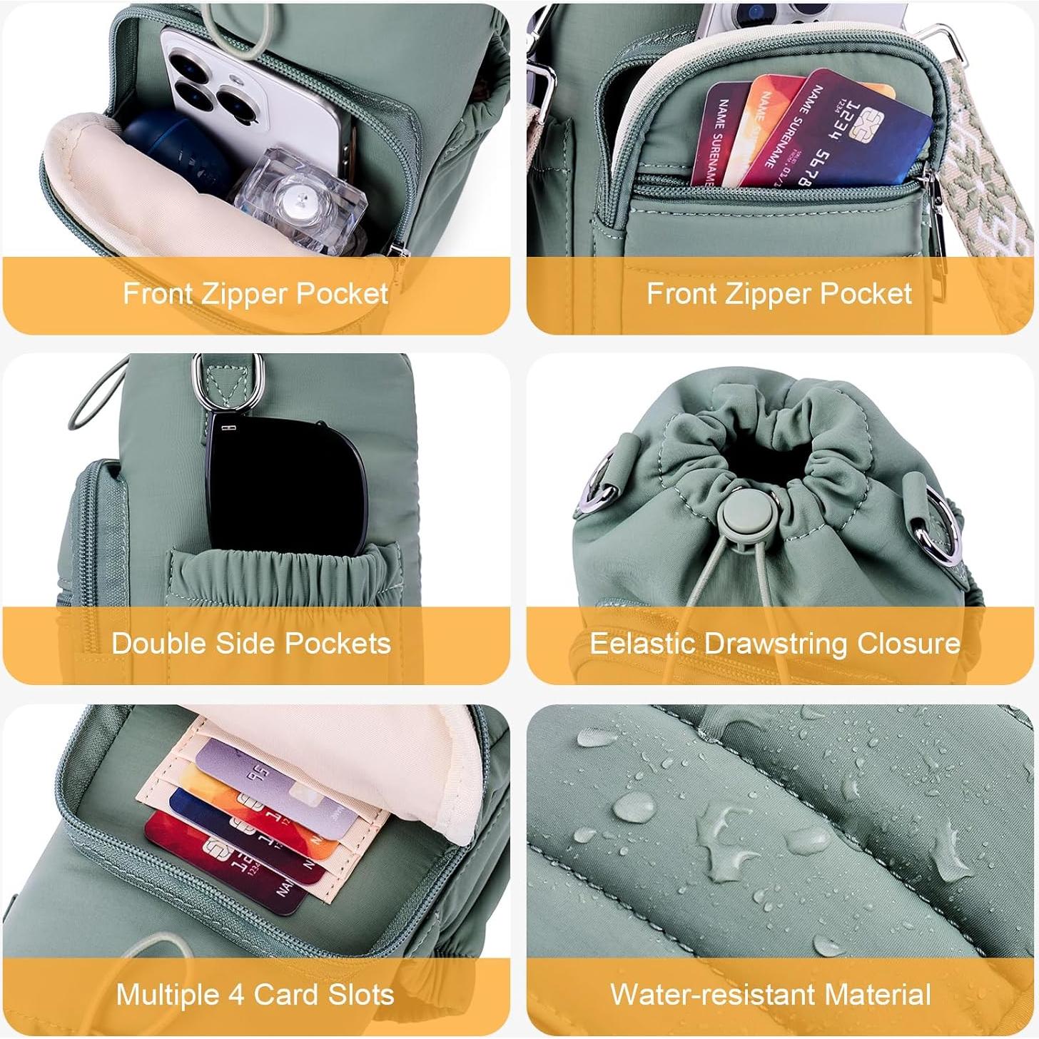 Bolsa Cruzada para Botella de Agua Lexiyat 40 oz Aislada Verde