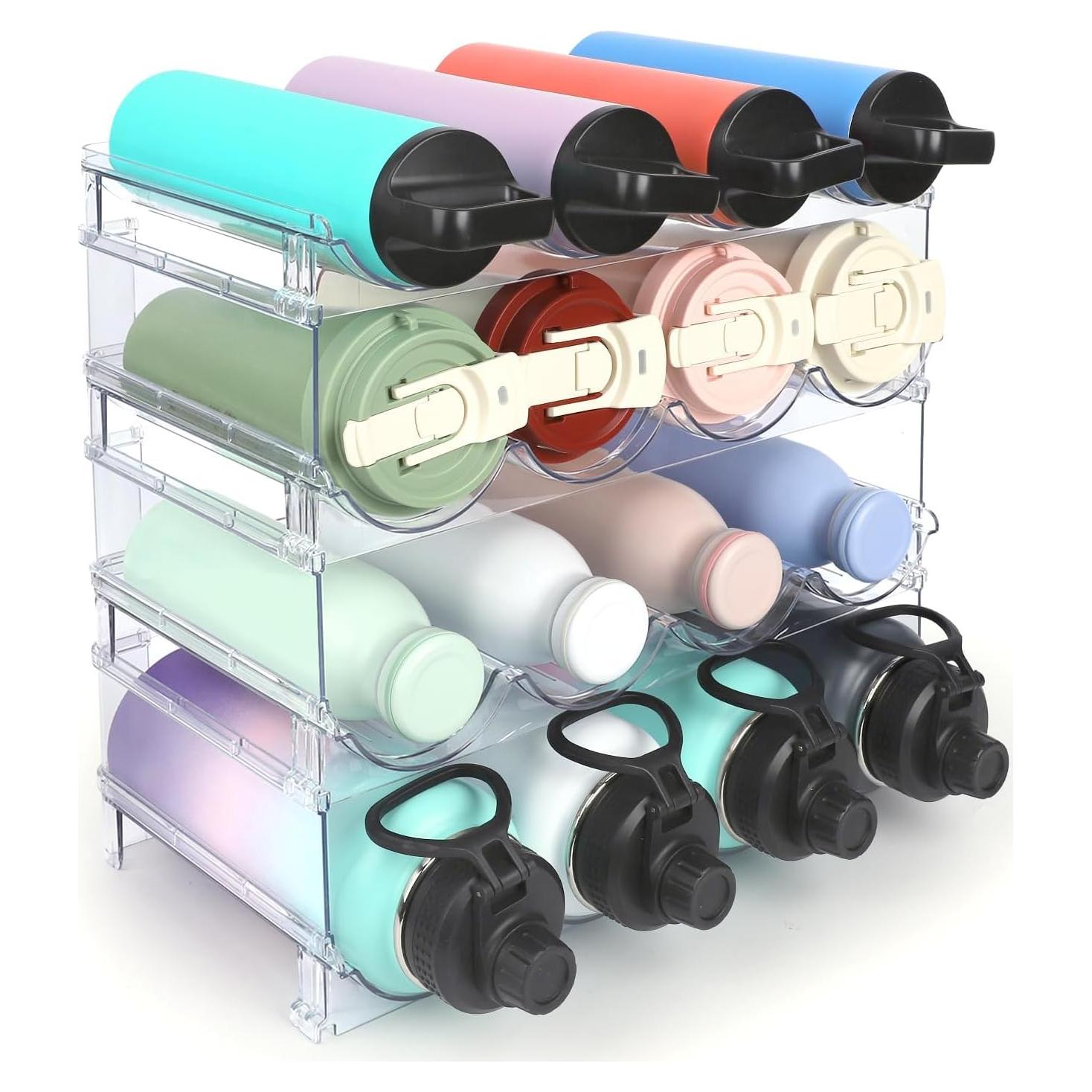 Organizador de Botellas TIDY SAVANT - 4 Estantes Apilables 16 Botellas