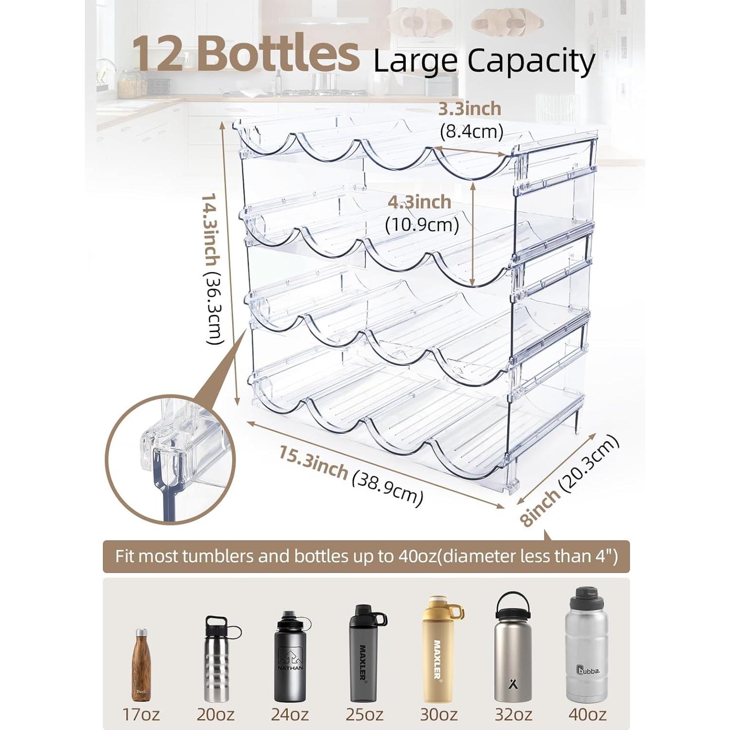 Organizador de Botellas TIDY SAVANT - 4 Estantes Apilables 16 Botellas