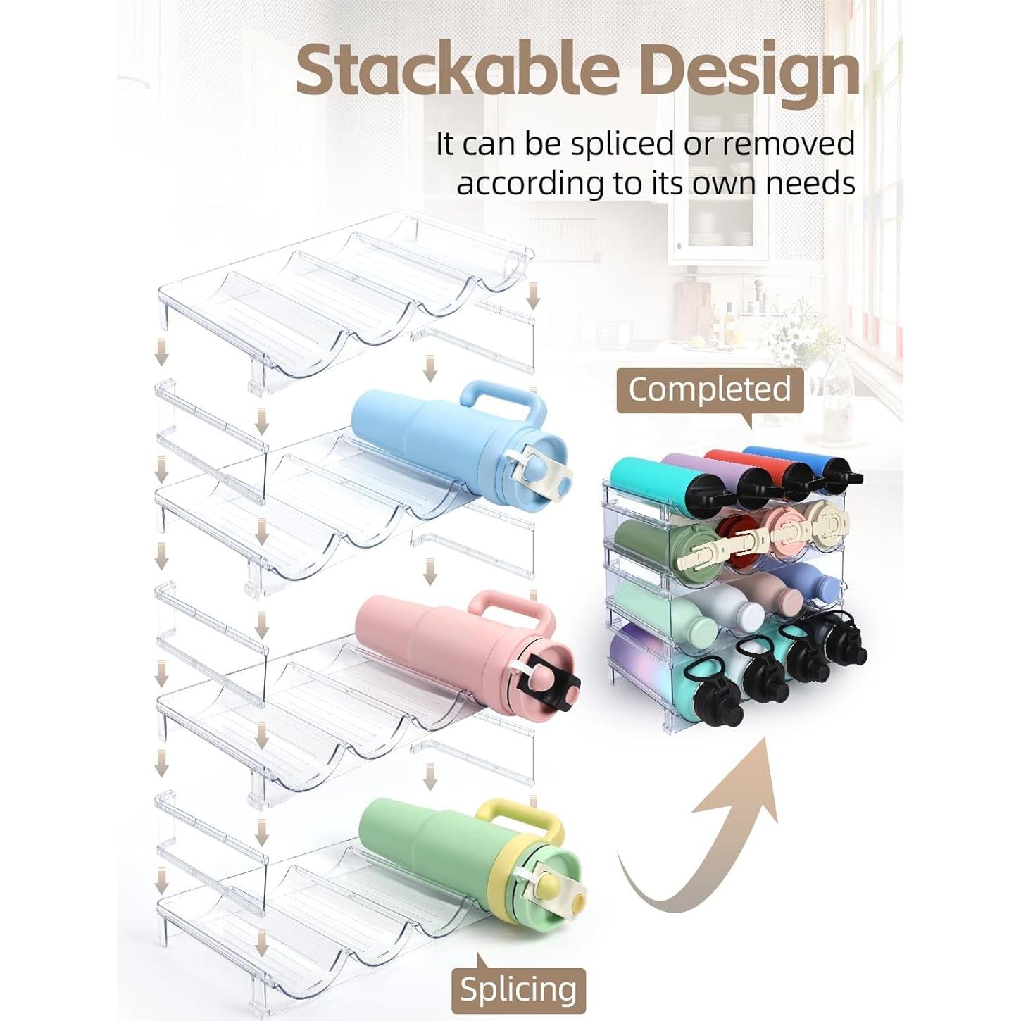 Organizador de Botellas TIDY SAVANT - 4 Estantes Apilables 16 Botellas