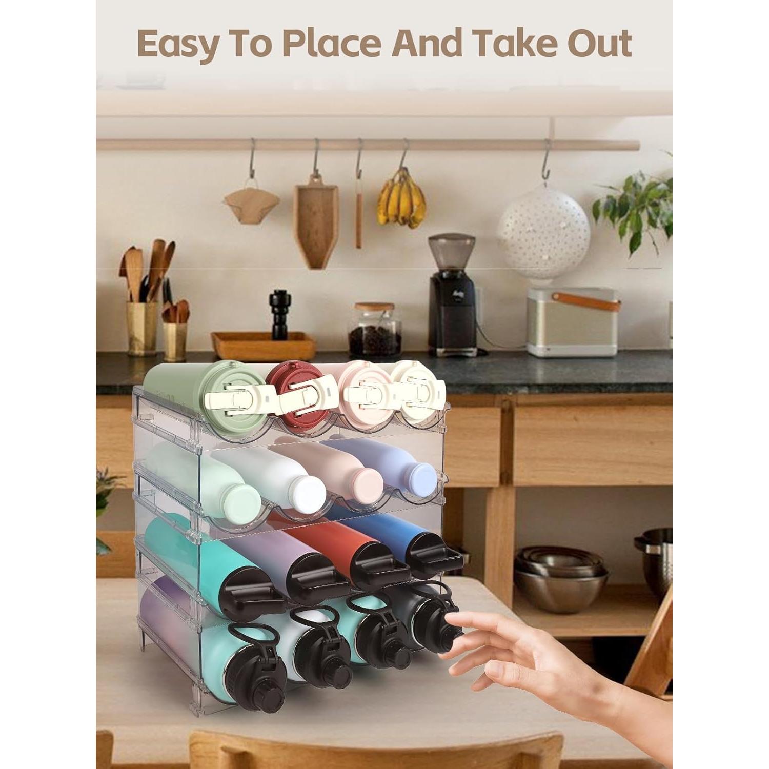 Organizador de Botellas TIDY SAVANT - 4 Estantes Apilables 16 Botellas