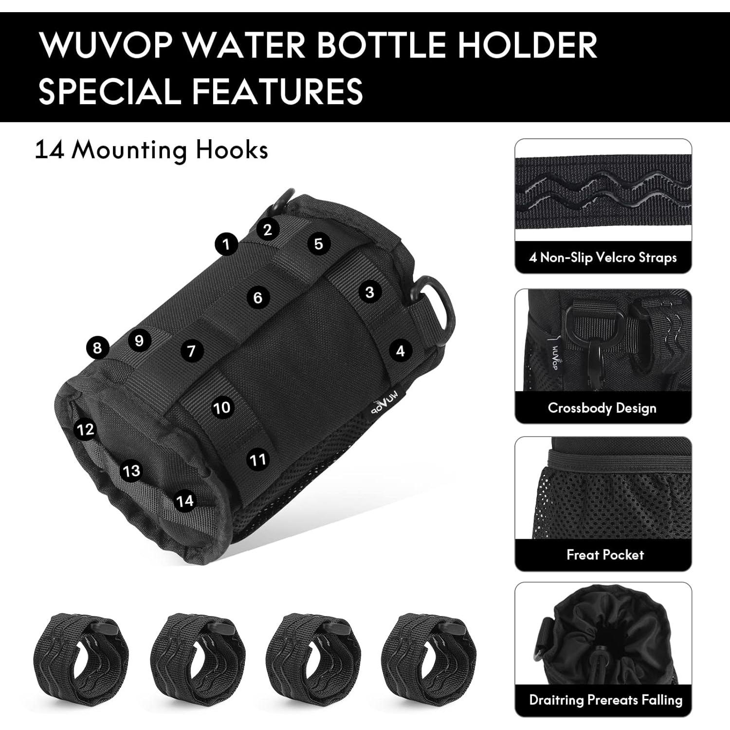 Soporte para Taza de Bicicleta WUVOP con Bolsillo Malla 1L