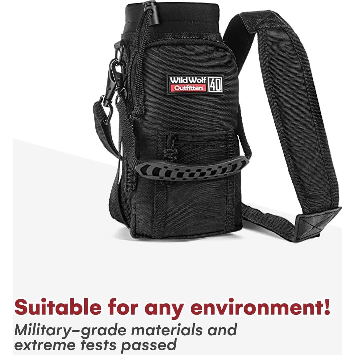 Soporte para Botellas de Agua Wild Wolf 40 oz con Correa Ajustable