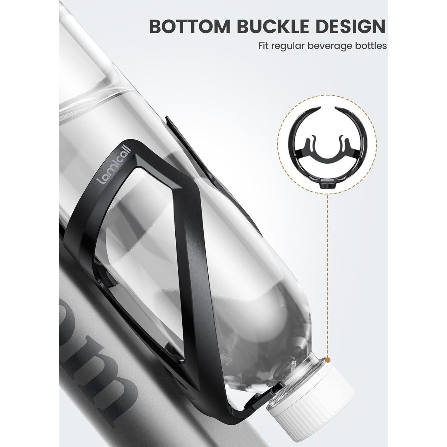 Soporte para Botella de Agua Lamicall para Bicicleta Negro - Ligero y Resistente