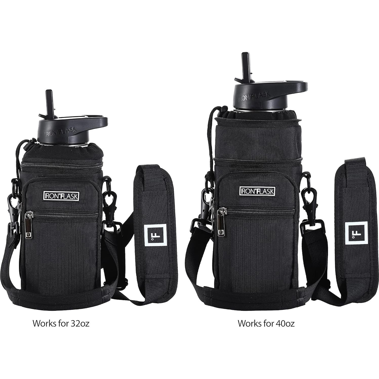 Porta Botellas IRON °FLASK con Correa Ajustable y Bolsillos