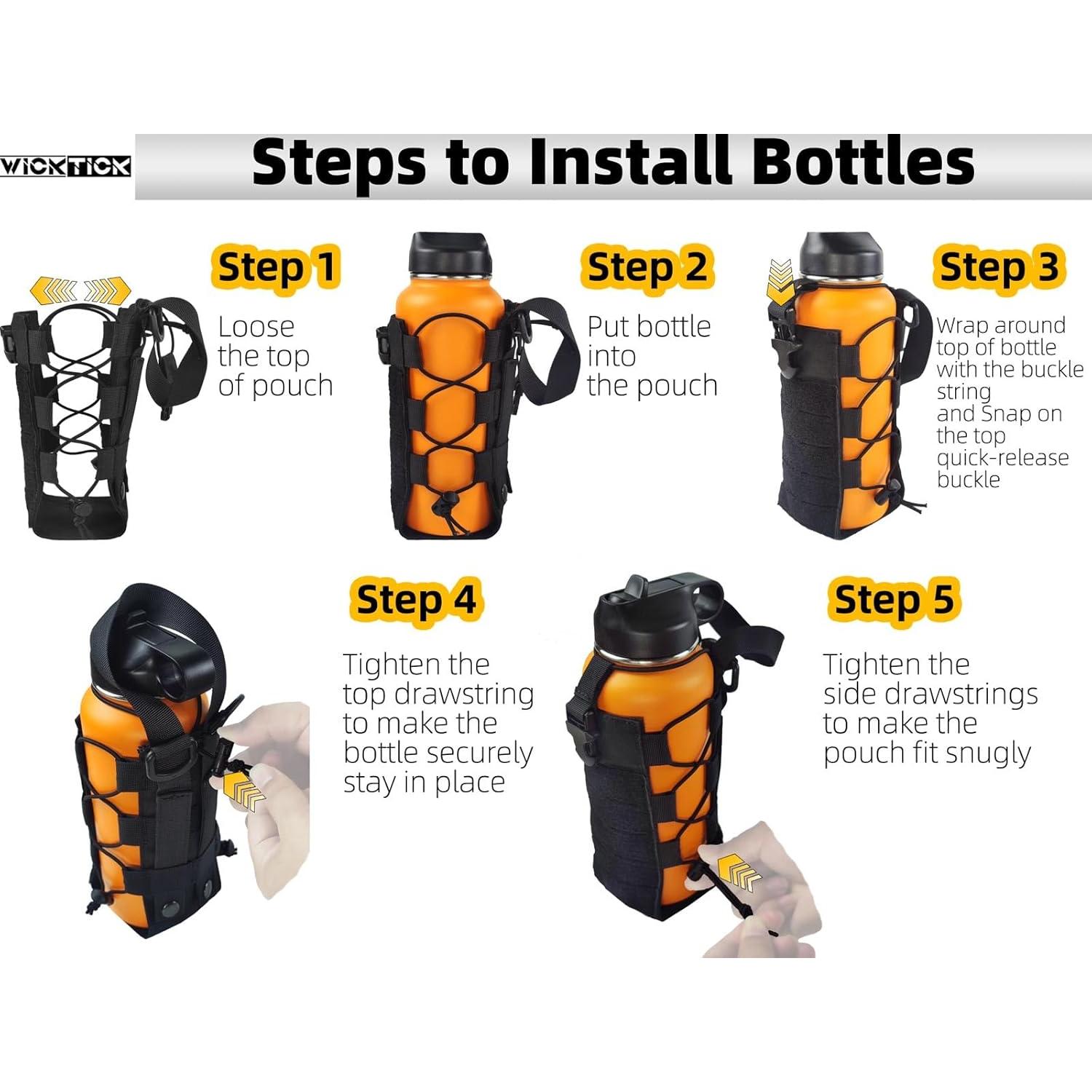 Funda Táctica para Botella de Agua WICKTICK Ajustable 500ml-1800ml