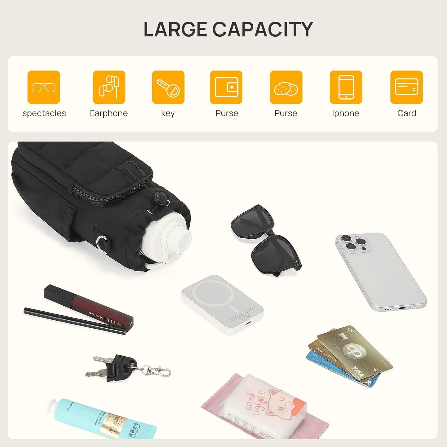 Soporte para Botella de Agua Telena Cruzada 20-40 oz Negro