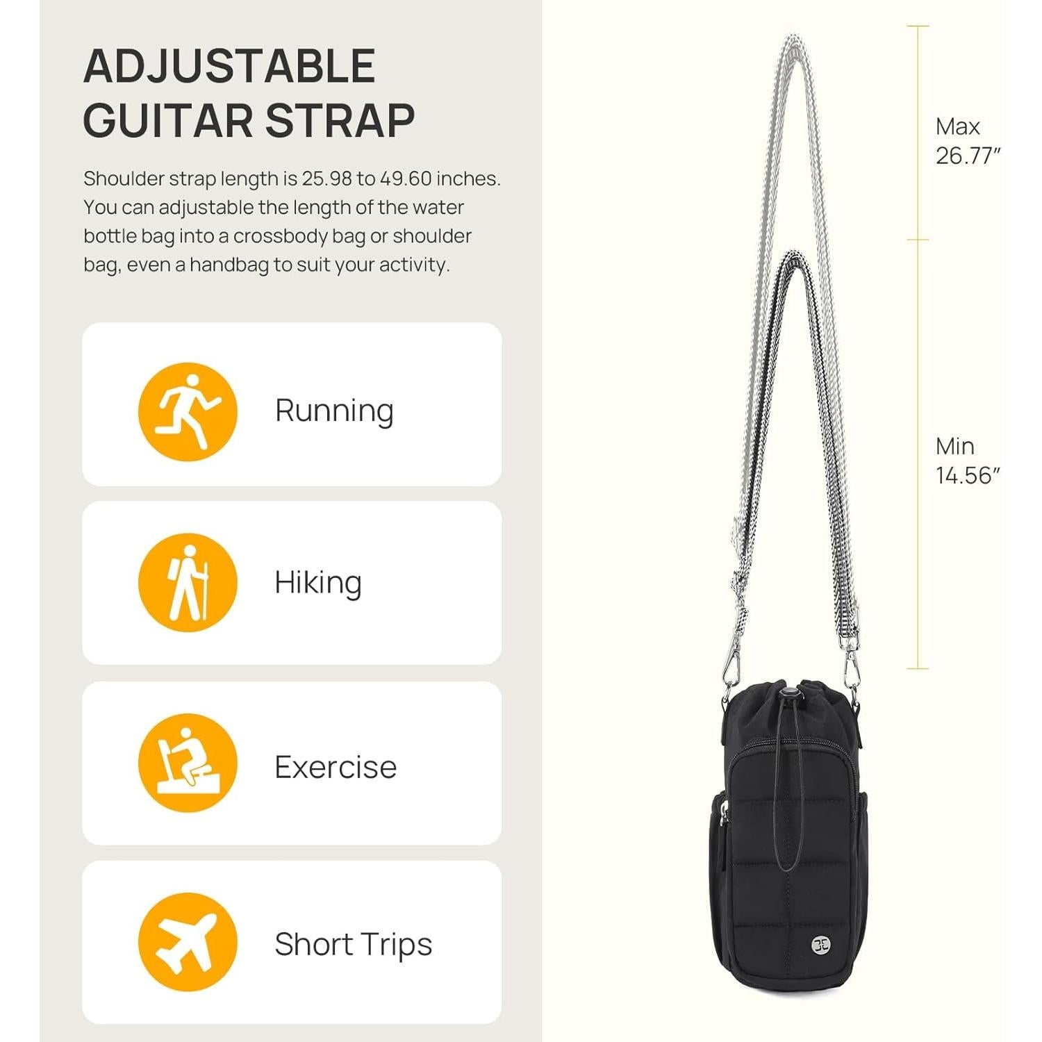 Soporte para Botella de Agua Telena Cruzada 20-40 oz Negro