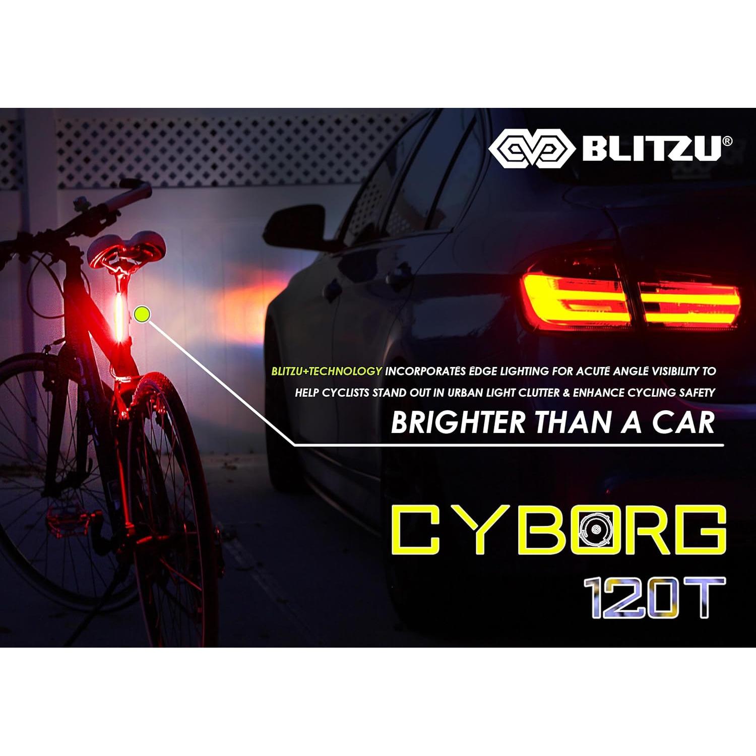 Luces Traseras LED Recargables BLITZU Cyborg 120T - 2 Piezas