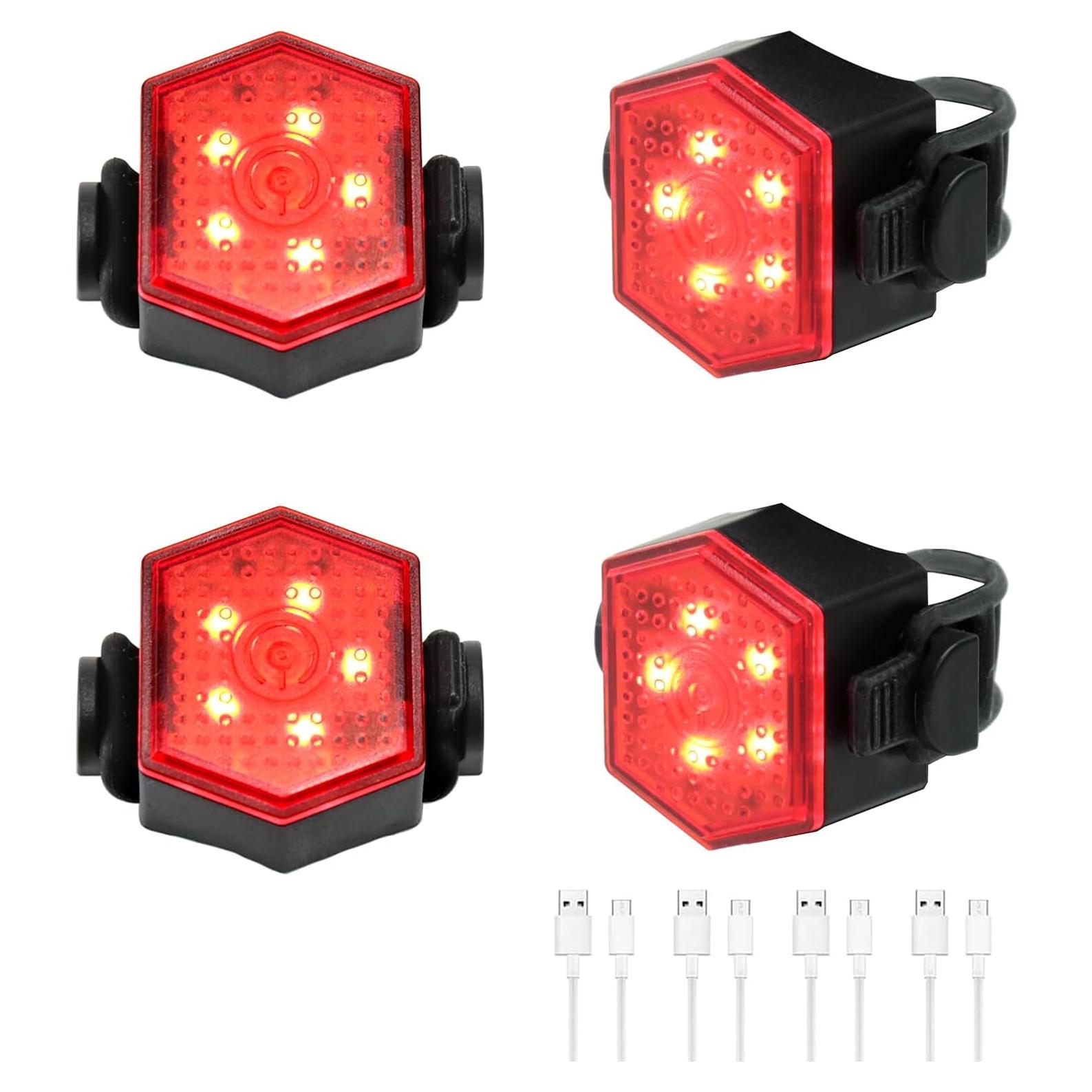 Paquete de 4 luces traseras LED recargables Hilngav Z3 USB-C