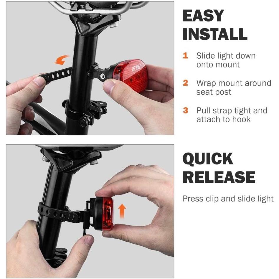 Luces LED Traseras para Bicicleta BV-L806 - Rojo - 4 Modos