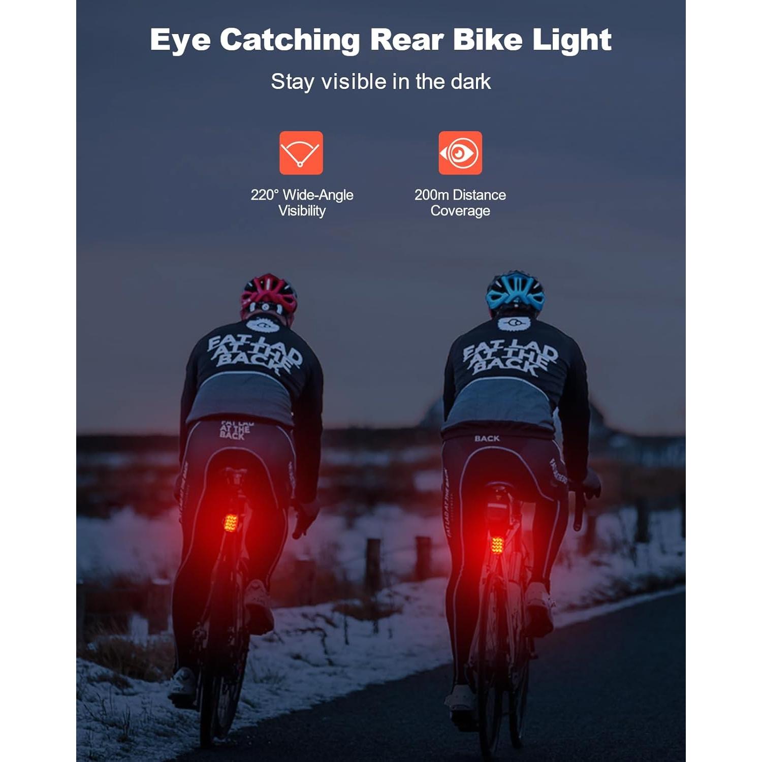 Luz Trasera para Bicicleta ISEYOU - 2 Piezas, Impermeable IP65