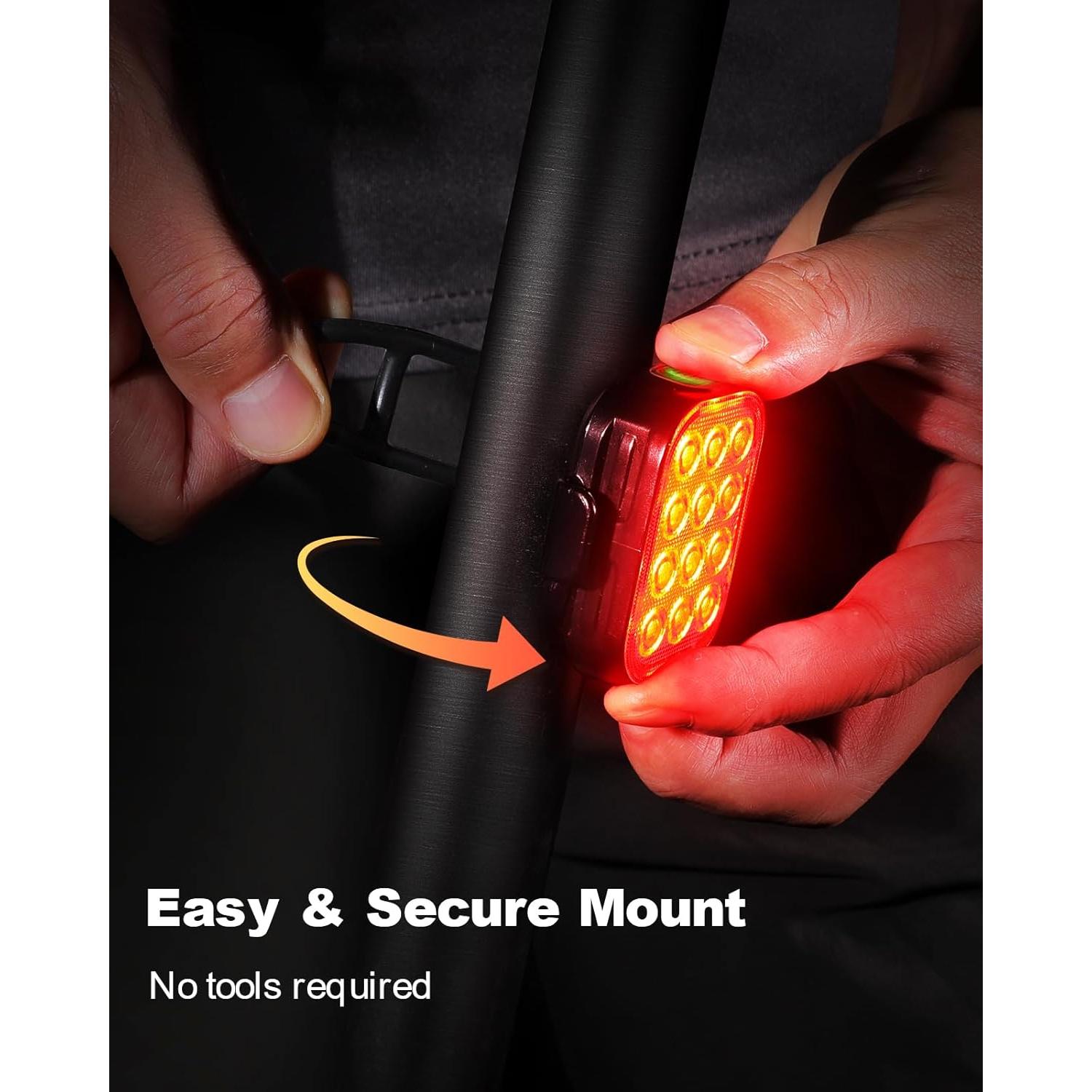 Luz Trasera para Bicicleta ISEYOU - 2 Piezas, Impermeable IP65