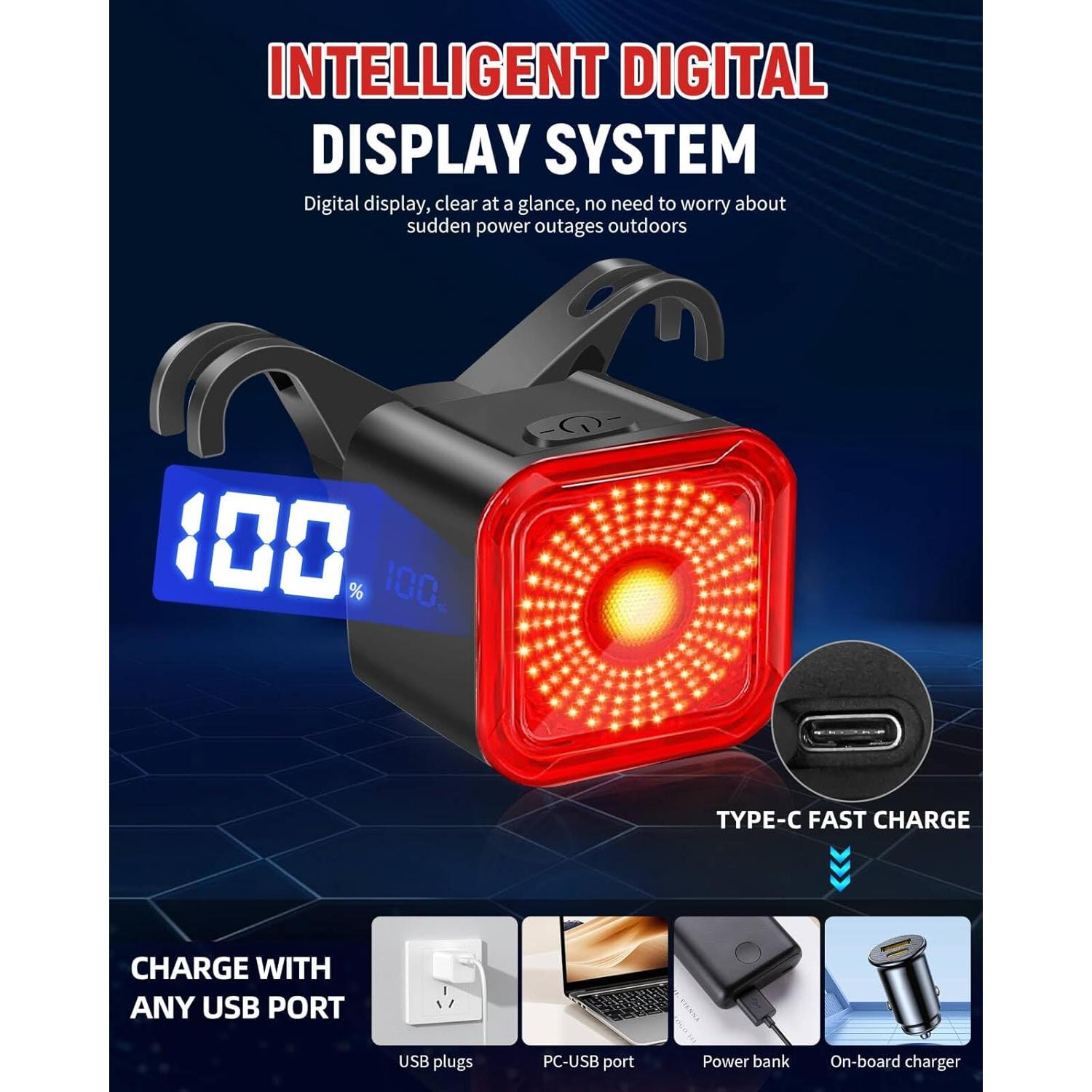 Luz Trasera de Bicicleta DARKBEAM T25 LED Recargable USB-C