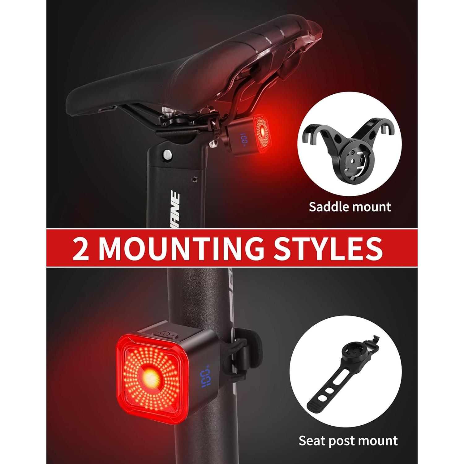 Luz Trasera de Bicicleta DARKBEAM T25 LED Recargable USB-C