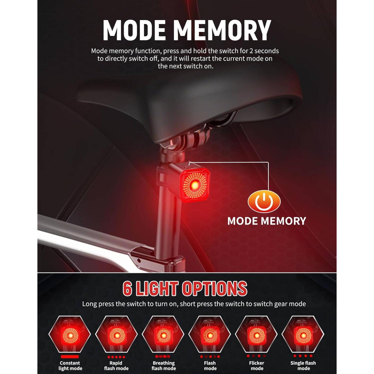 Luz Trasera de Bicicleta DARKBEAM T25 LED Recargable USB-C