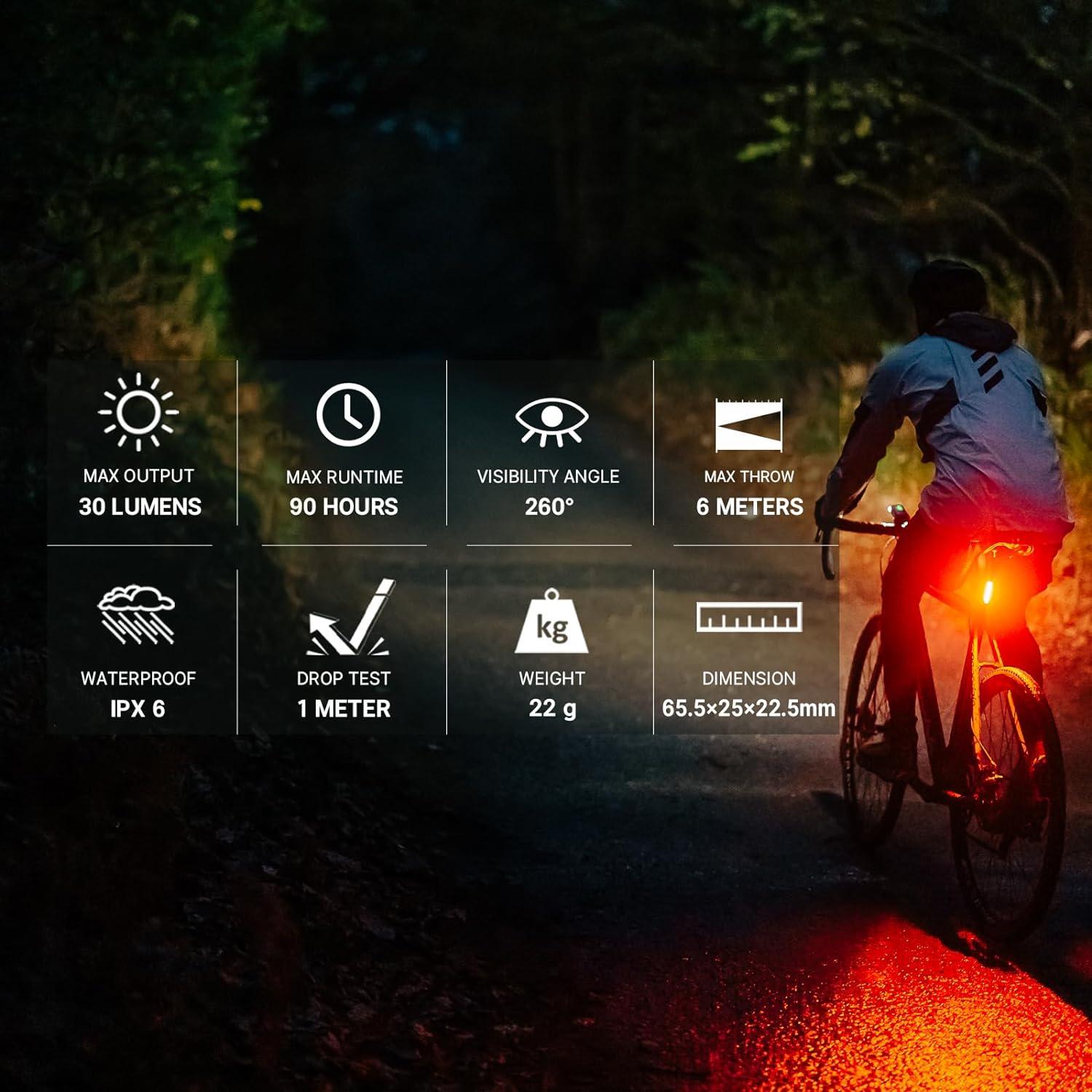 Luz Trasera de Bicicleta OLIGHT Seemee 30 30 Lúmenes Recargable