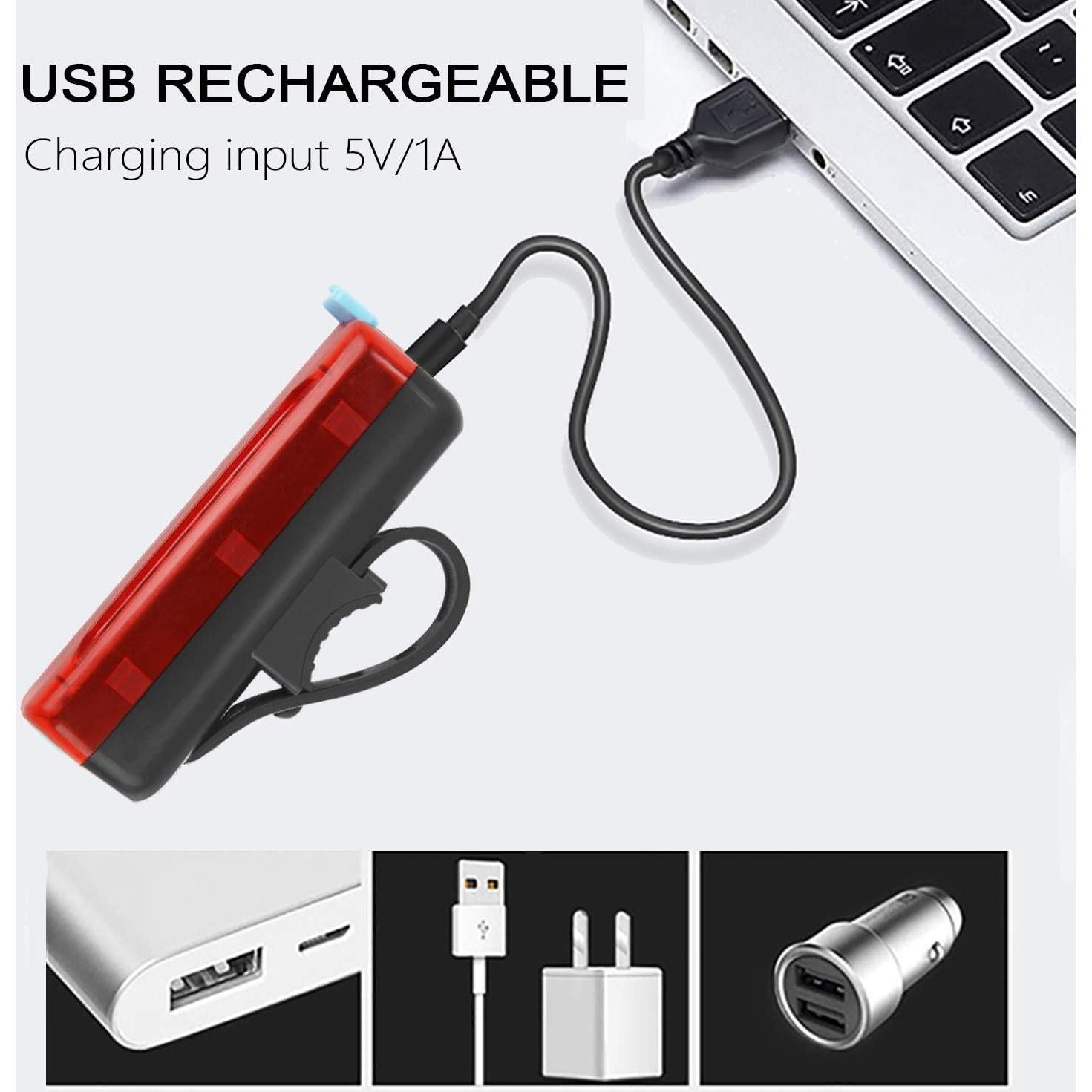 Luz Trasera de Bicicleta Ovetour Recargable USB 1200mAh IPX5