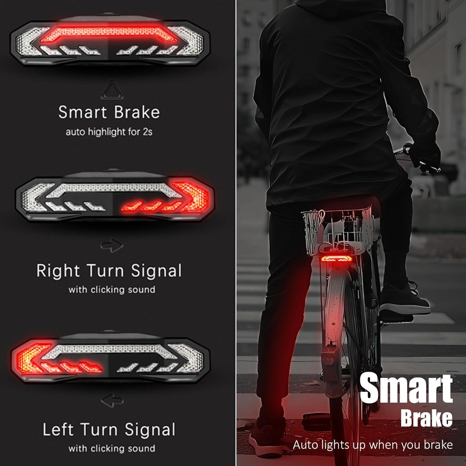 Luz Trasera Inteligente WSDCAM para Bicicleta - 160 Lúmenes, 6 Modos, Alarma Antirrobo