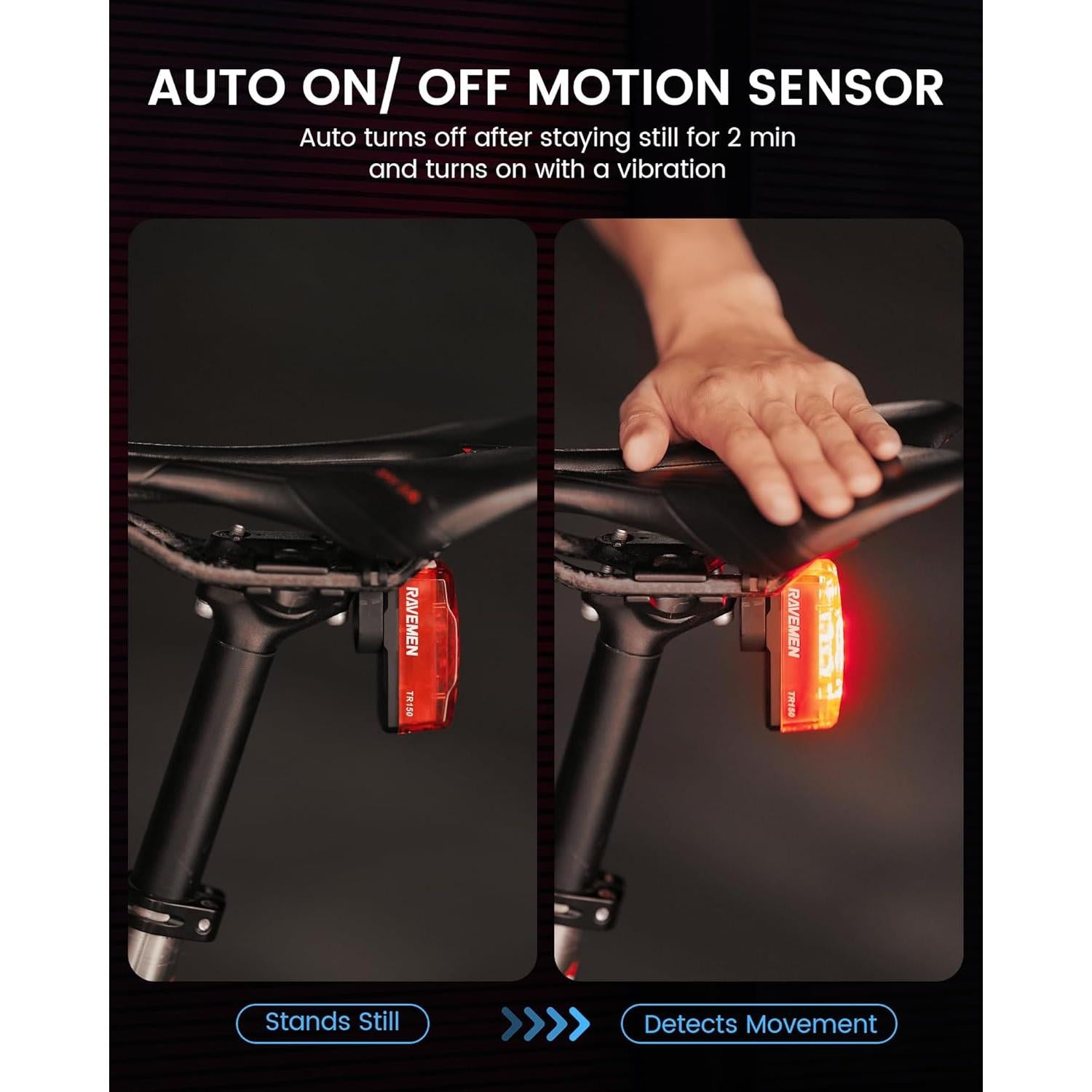 Luz Trasera de Bicicleta RAVEMEN TR150 150 Lúmenes USB C