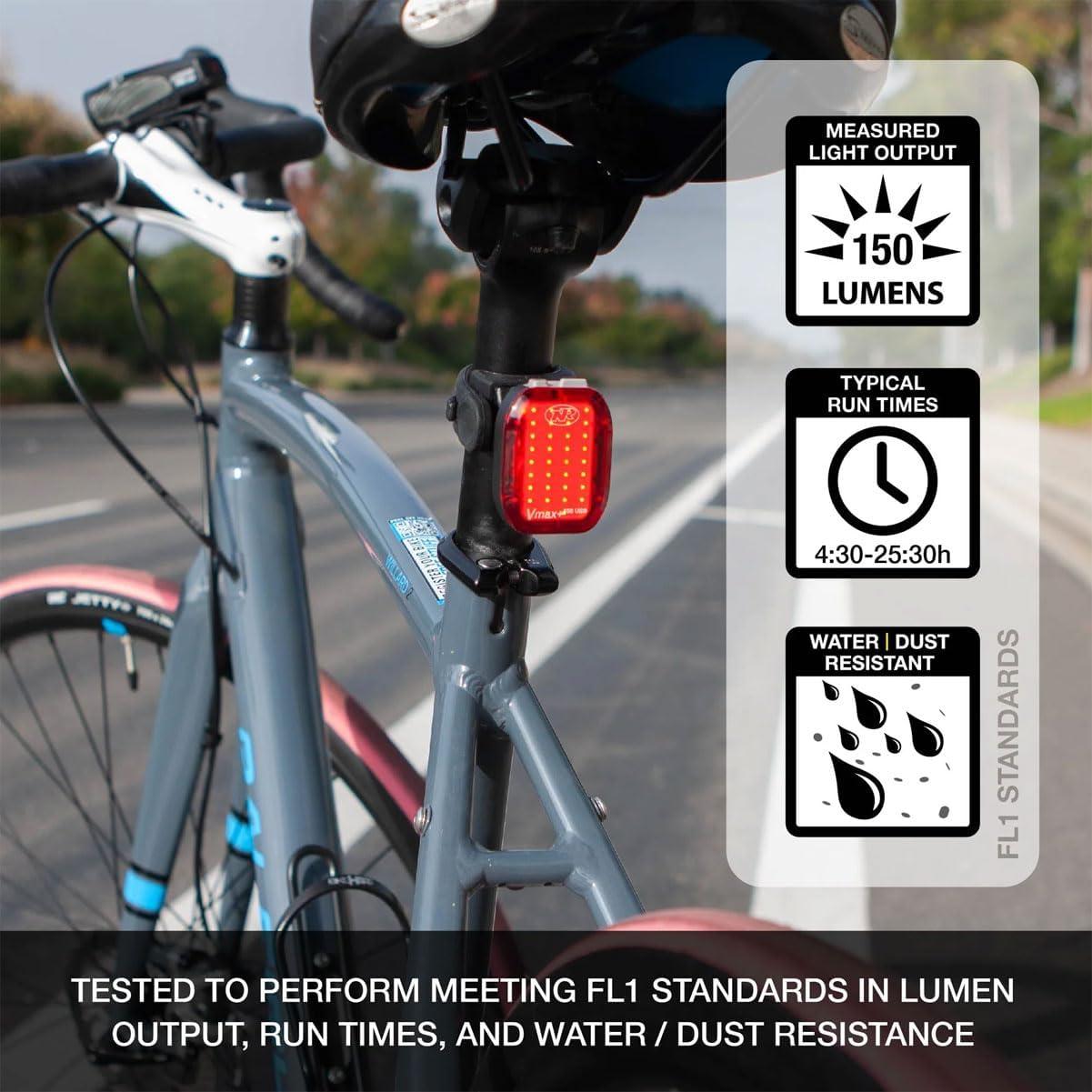 Luz Trasera NiteRider Vmax+ 150 Lúmenes USB Rojo/Negro