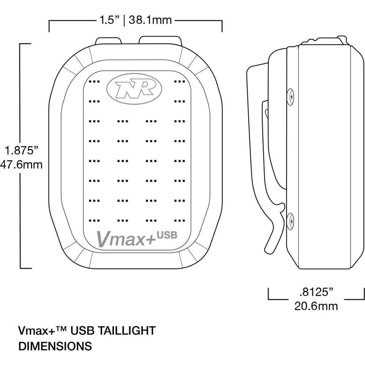 Luz Trasera NiteRider Vmax+ 150 Lúmenes USB Rojo/Negro