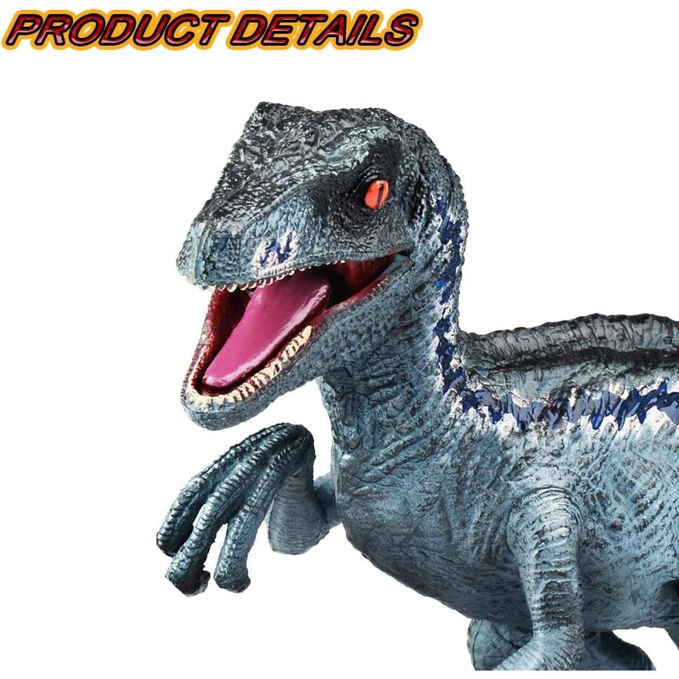 Figura de Dinosaurio Velociraptor Azul JR PARK 39 cm Realista