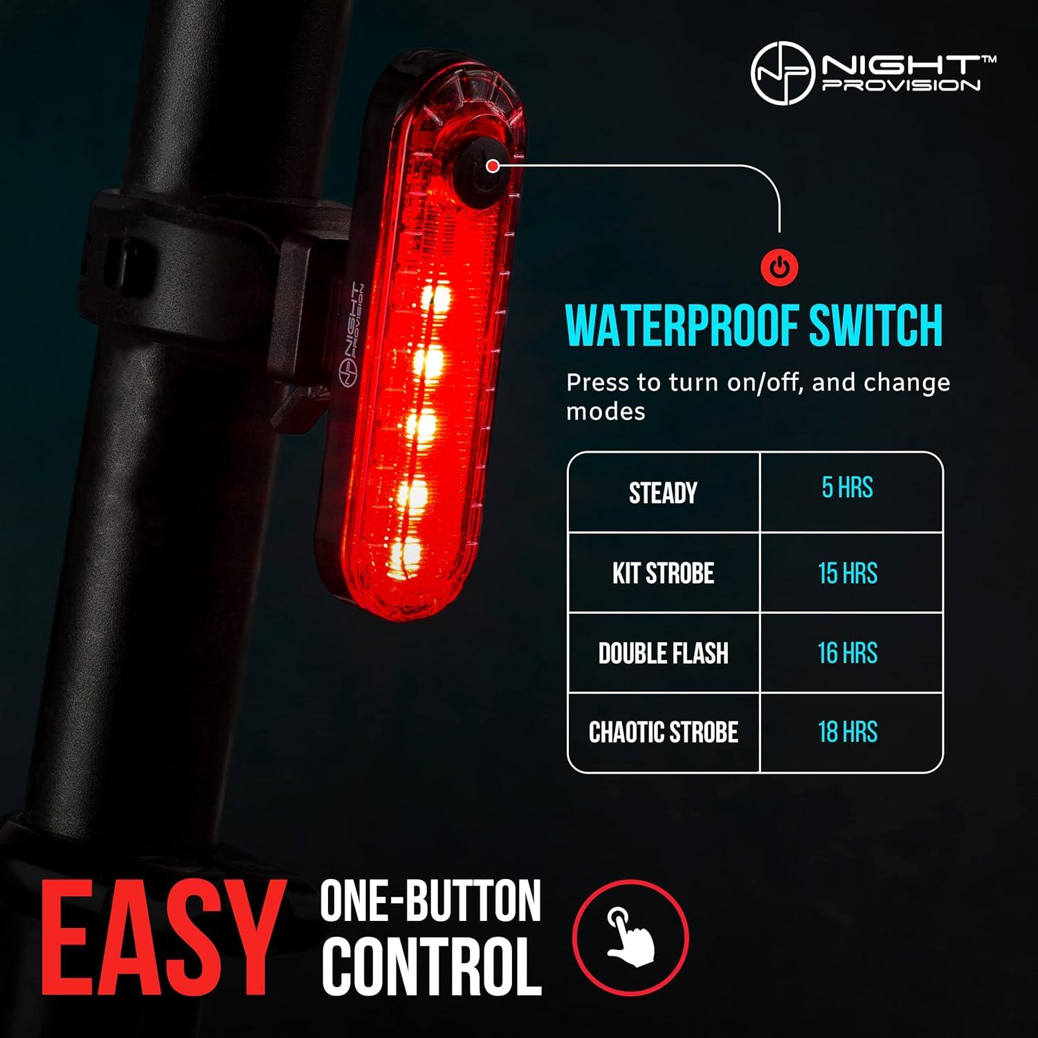 Luz Trasera para Bicicleta NP Night Provision KIT-R1 - 4 Modos LED