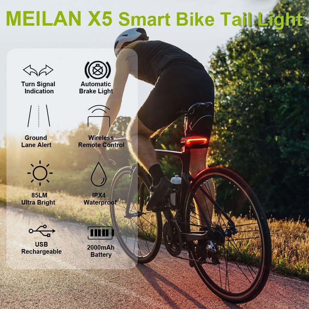 Luz Trasera LED MEILAN X5 Recargable USB con Control Remoto