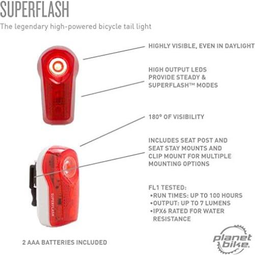 Luz Trasera para Bicicleta Planet Bike Superflash Rojo