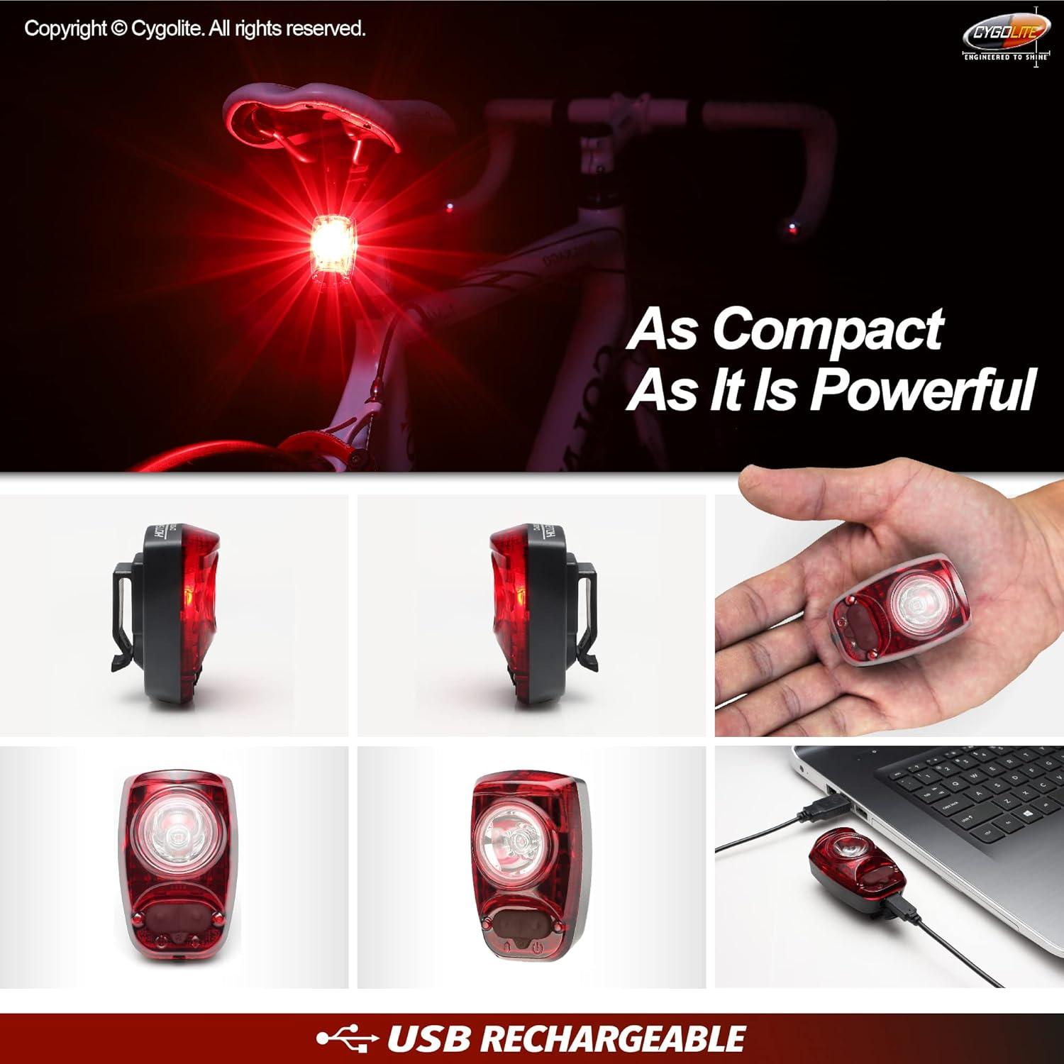 Luz Trasera Cygolite Hotshot 2W 100/50 Lúmenes Recarga USB