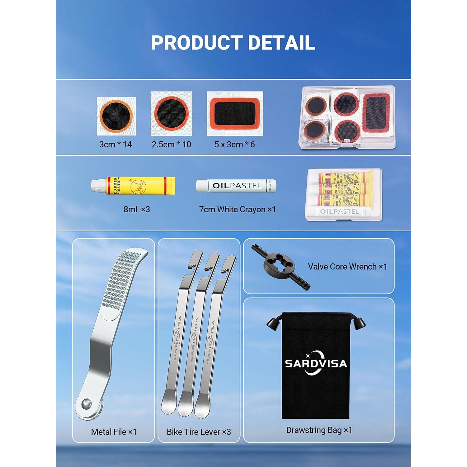 Kit de Reparación de Neumáticos SARDVISA DT3536 - 40 Piezas