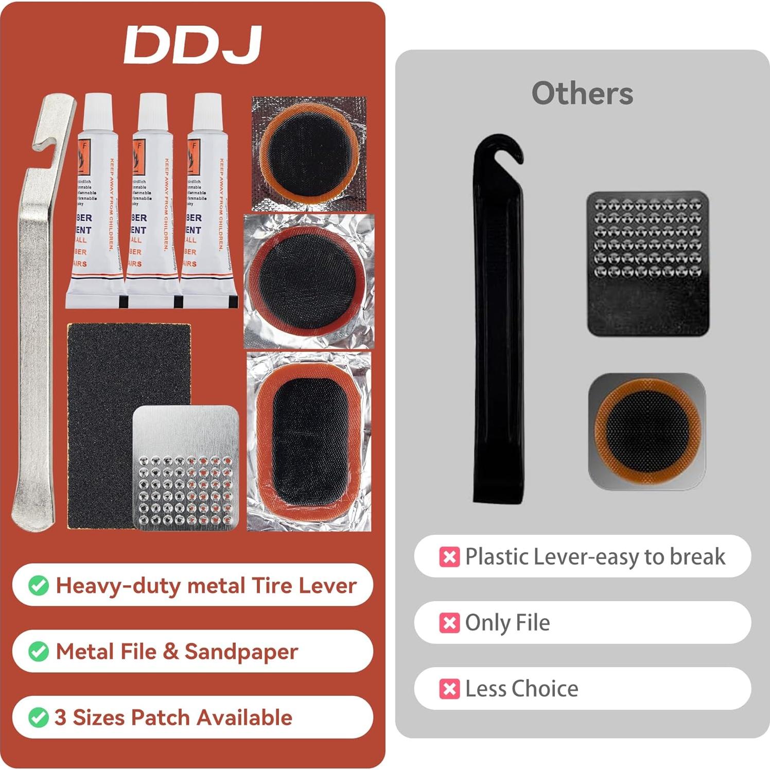 Kit de Reparación de Neumáticos DDJ 43 Piezas para Bicicletas