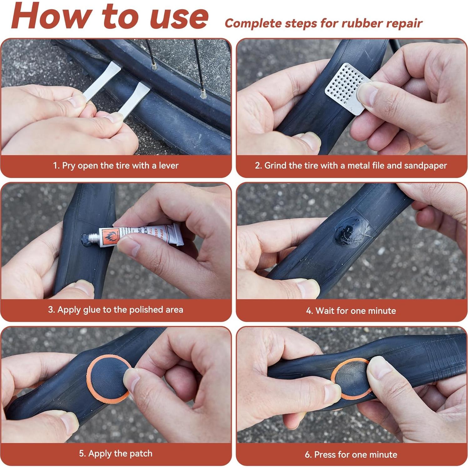 Kit de Reparación de Neumáticos DDJ 43 Piezas para Bicicletas