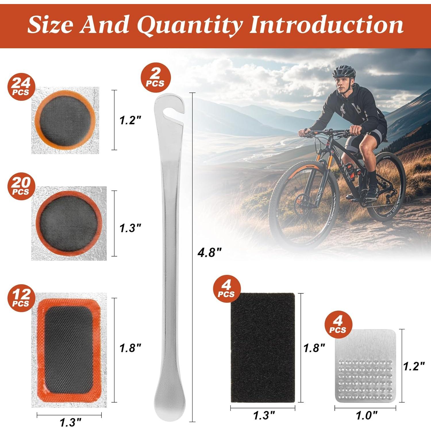 Kit de Reparación de Neumáticos de Bicicleta RAINFLOW 66PCS