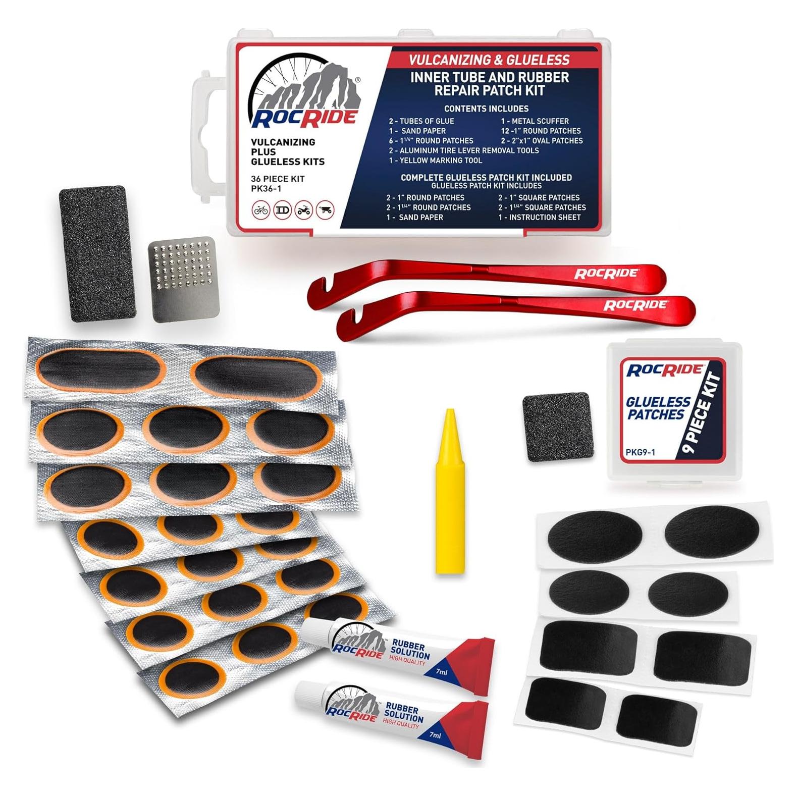 Kit de Parcheo de Neumáticos RocRide 36 Piezas - Vulcanizantes y Autoadhesivos