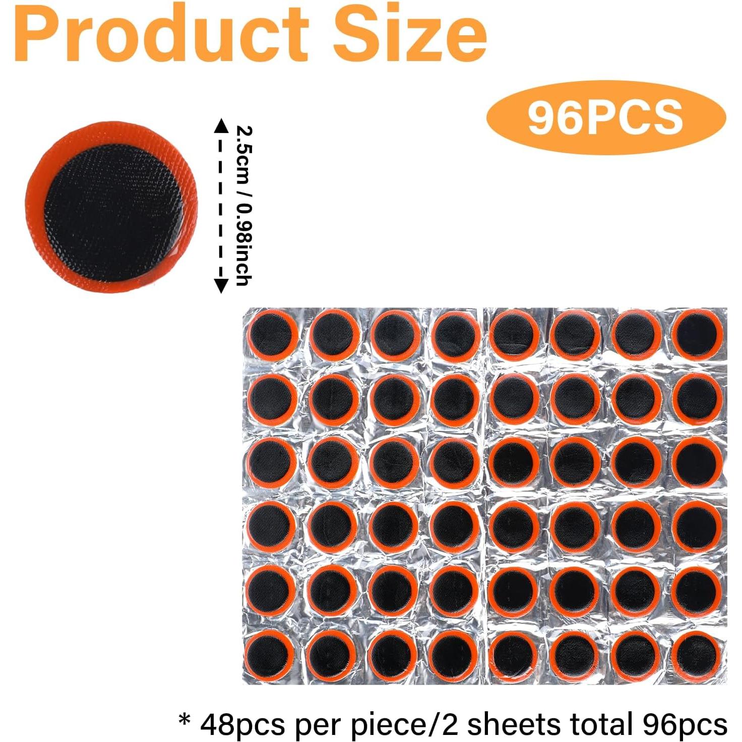 Giantree 96 Piezas Parche de Neumático de Bicicleta Goma