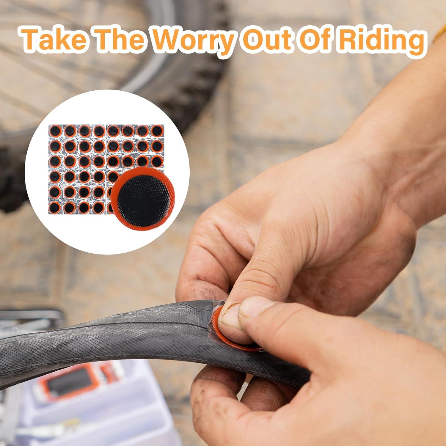 Giantree 96 Piezas Parche de Neumático de Bicicleta Goma