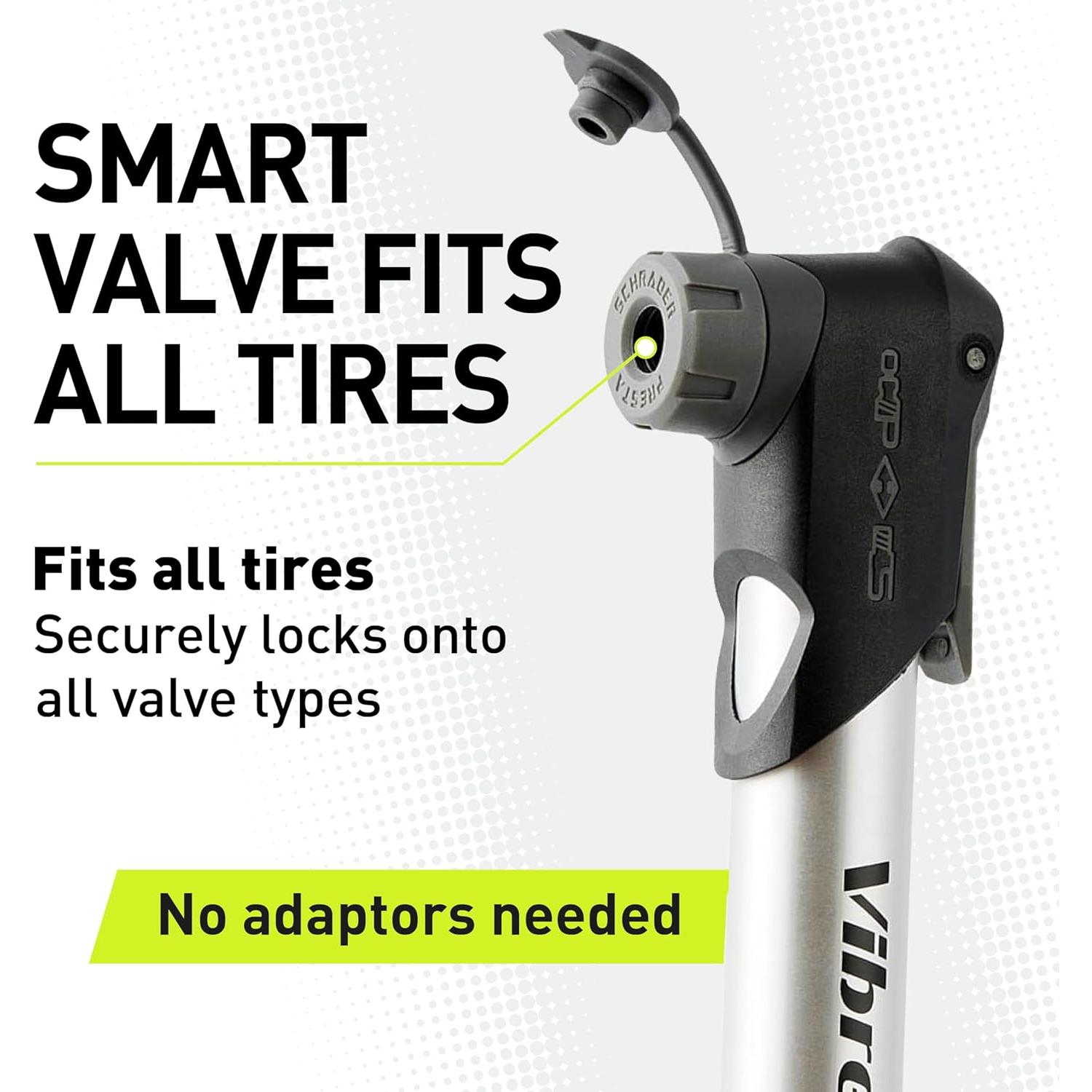 Bomba de Bicicleta Mini Vibrelli - 120 PSI - Presta y Schrader