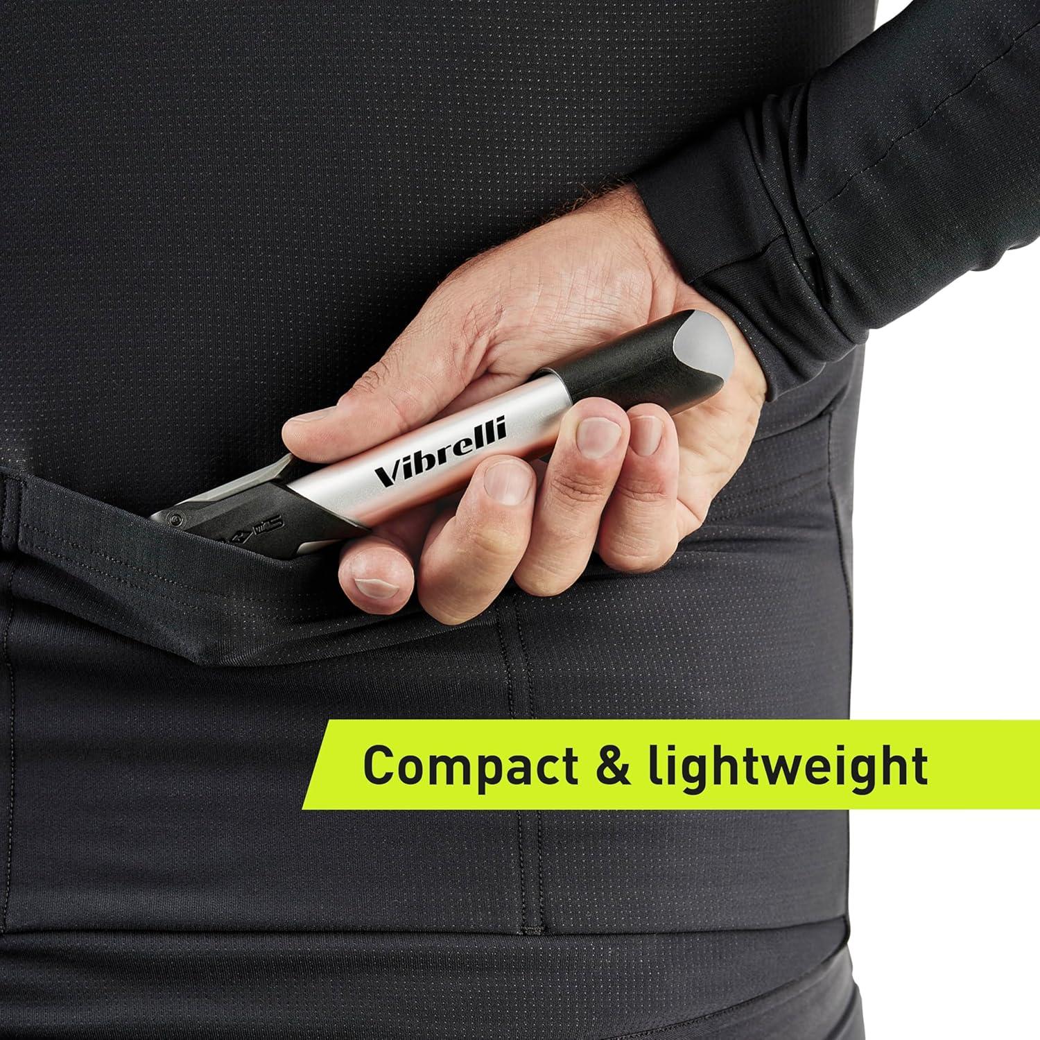 Bomba de Bicicleta Mini Vibrelli - 120 PSI - Presta y Schrader