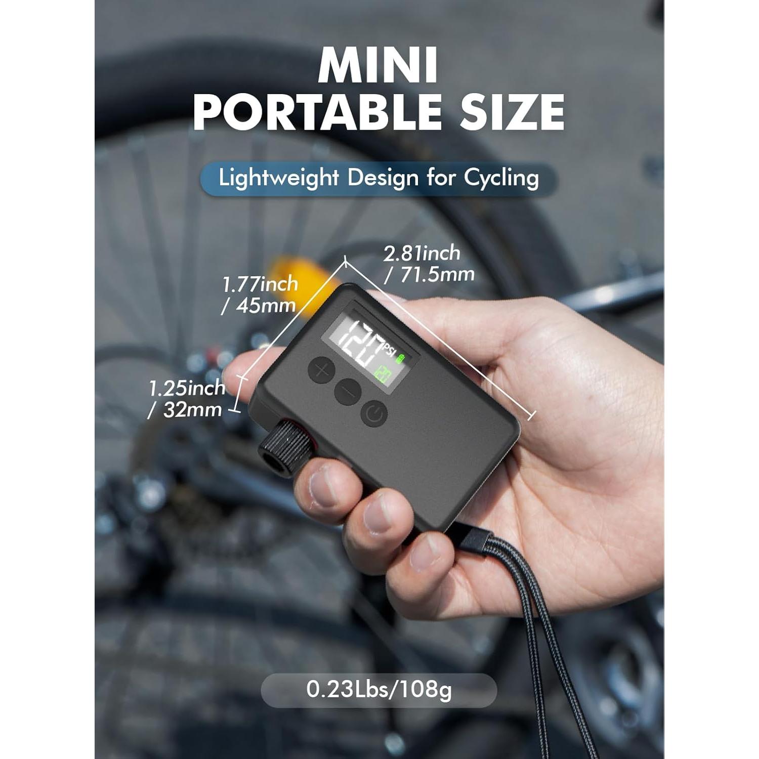 Mini Bomba de Aire Eléctrica GPUTEK BL01 120 PSI Portátil