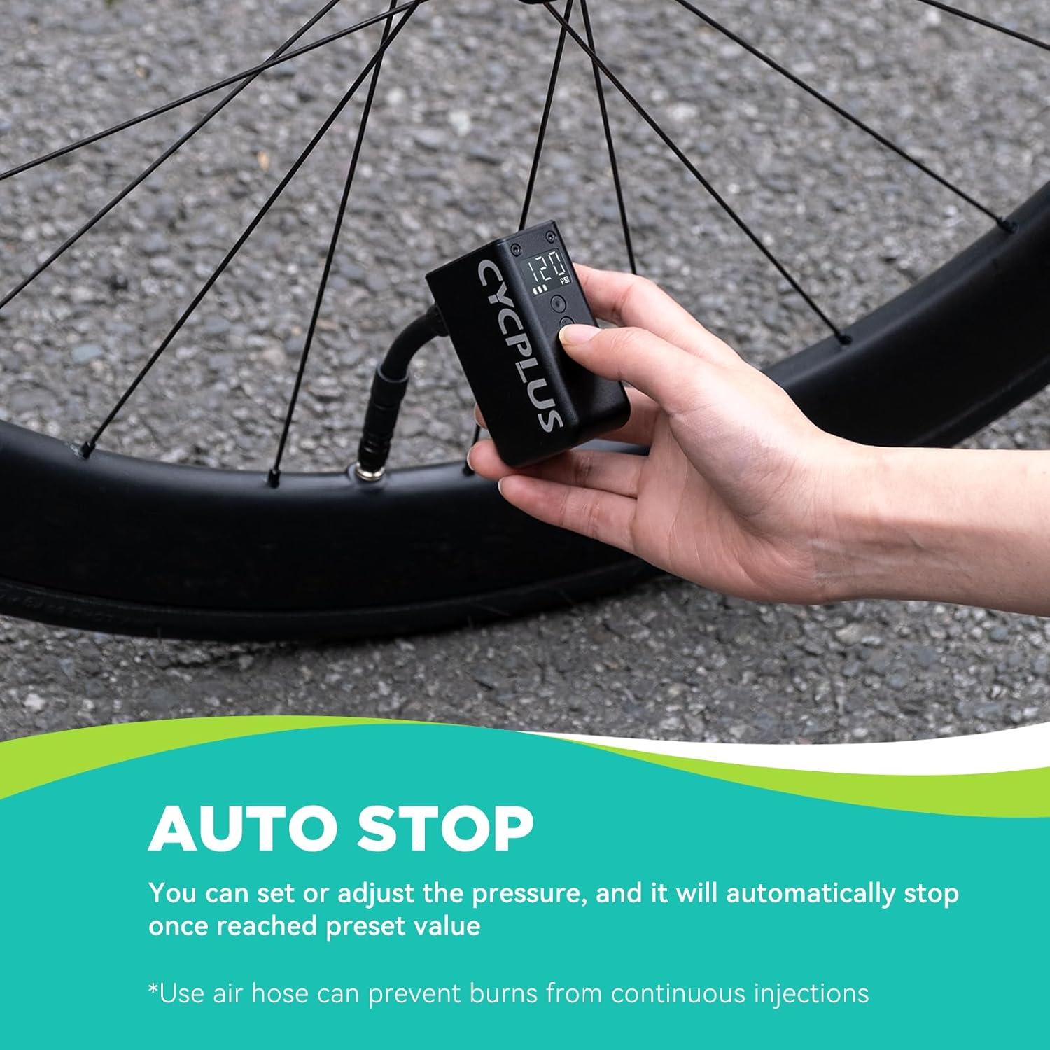 Bomba Eléctrica CYCPLUS AS2 Pro Mini con Manómetro 120 PSI