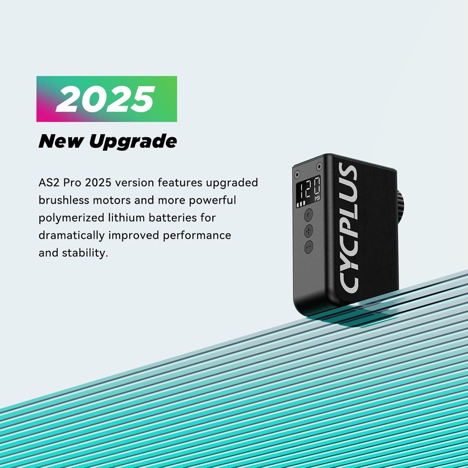 Bomba Eléctrica CYCPLUS AS2 Pro Mini con Manómetro 120 PSI