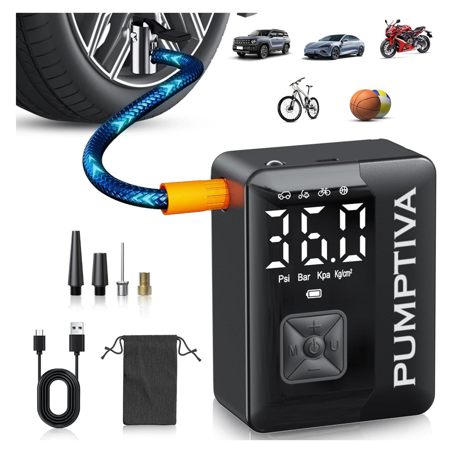 Compresor de Aire Portátil Pumptiva P011 150 PSI con Luz LED