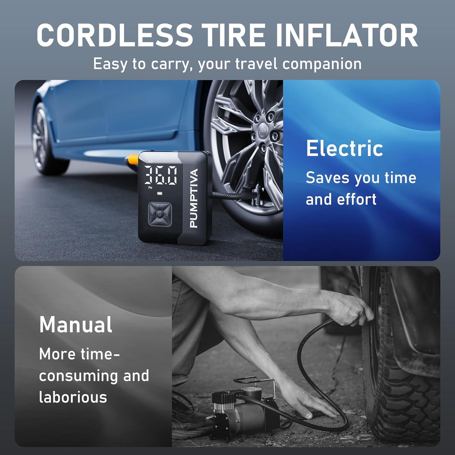 Compresor de Aire Portátil Pumptiva P011 150 PSI con Luz LED