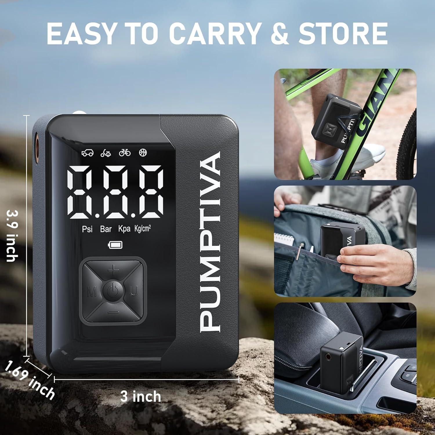 Compresor de Aire Portátil Pumptiva P011 150 PSI con Luz LED