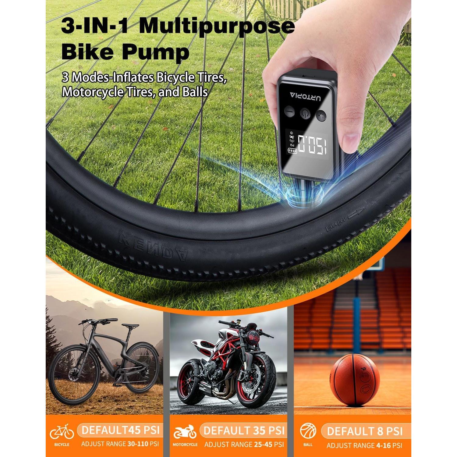 Bomba de Neumáticos Eléctrica URTOPIA HW-125-5 150 PSI Portátil