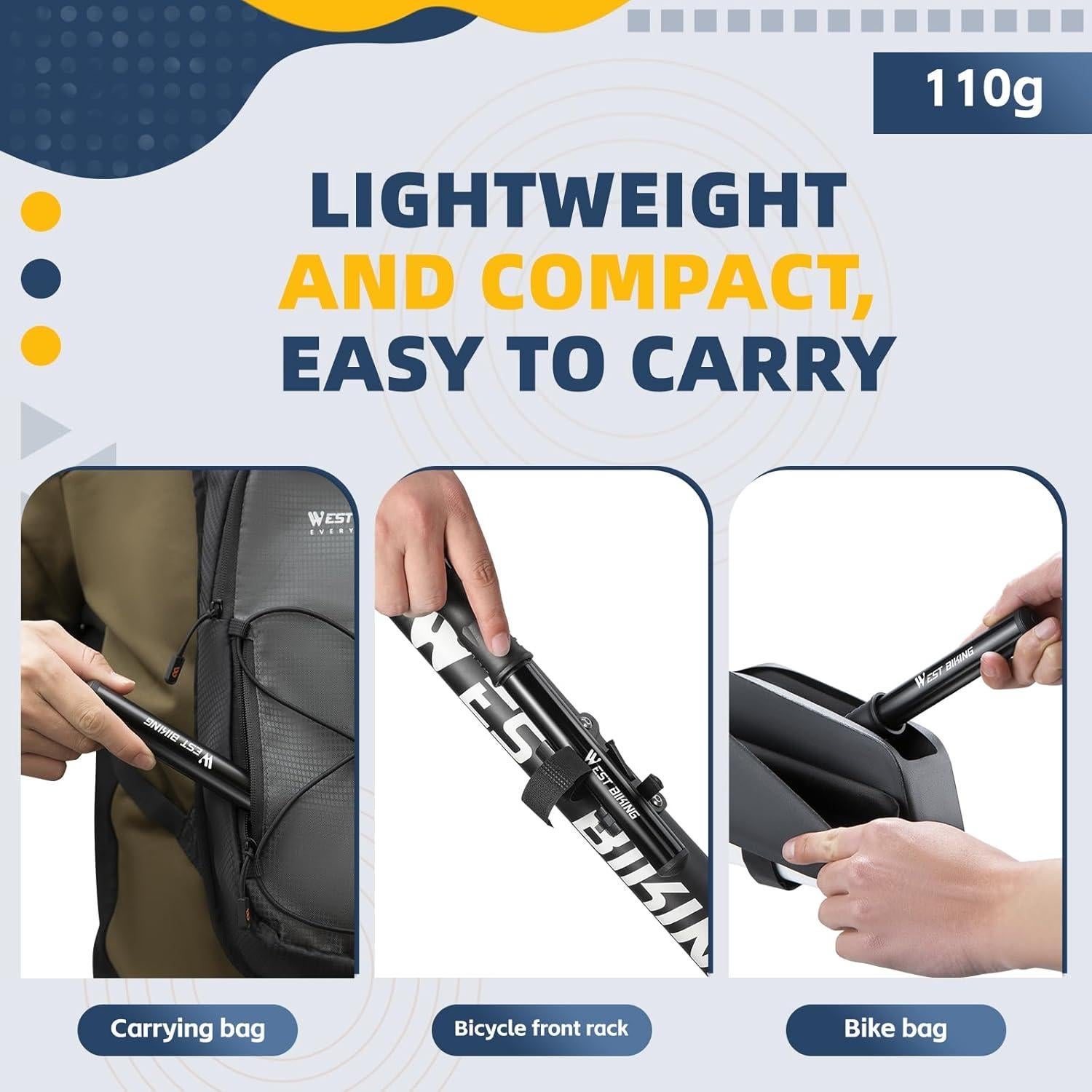 Mini Bomba de Bicicleta CYCLESPEED YP1603003 Manual 100 Psi